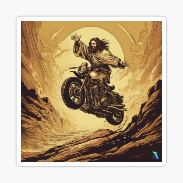 Item preview, Biker Jesus - Jesus having fun designed and sold by Aviador.