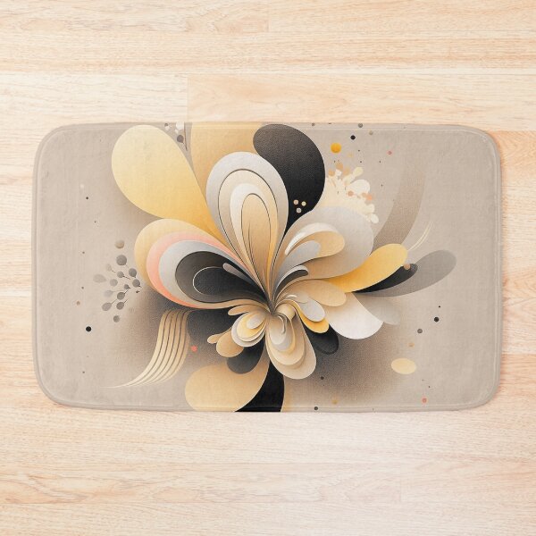 Item preview, Abstract Floral Harmony in Light Black & Beige: Dynamic Lines and Shapes designed and sold by PaintbrushPlace.