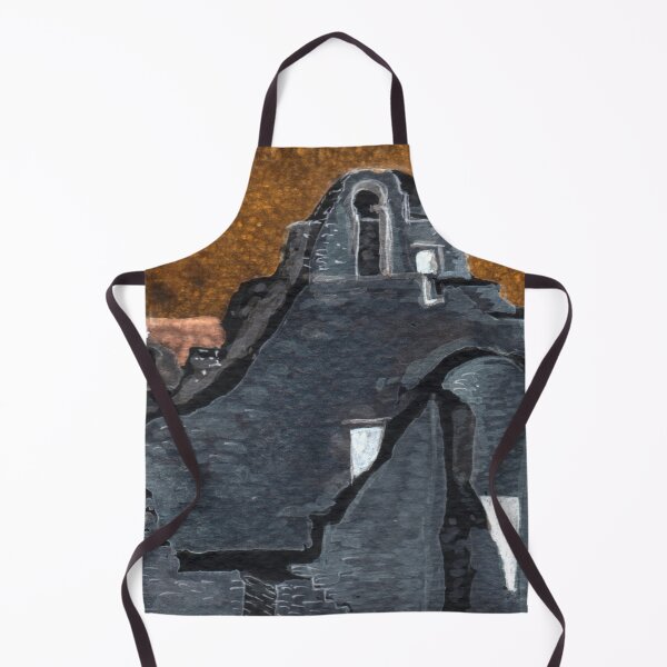 Item preview, Mykonos Chapel Greek Island watercolor gothic style designed and sold by Zamen.