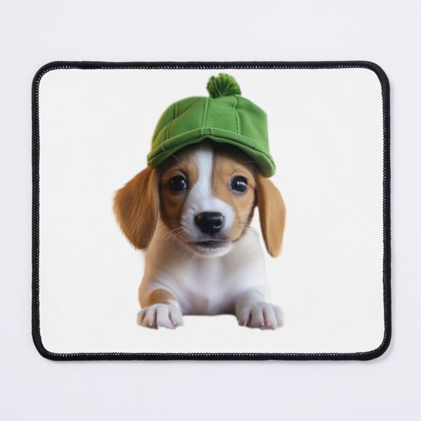 Item preview, Cute puppy with green cap designed and sold by Dreamtodream.