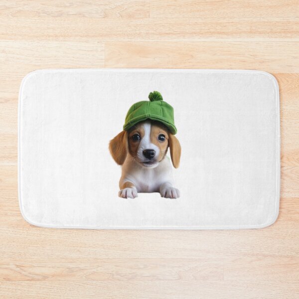 Item preview, Cute puppy with green cap designed and sold by Dreamtodream.