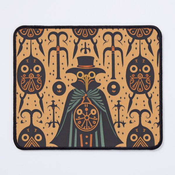 Item preview, Vintage Plague Doctor SCP-049 Halloween Illustration Steampunk Print Pattern Goth designed and sold by CoffeeIsATrip.