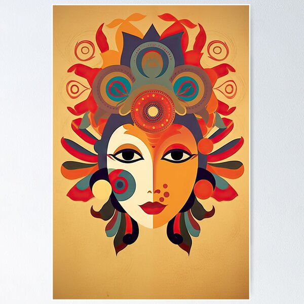 Item preview, Woman in Colorful Tribal Art designed and sold by artify-visions.
