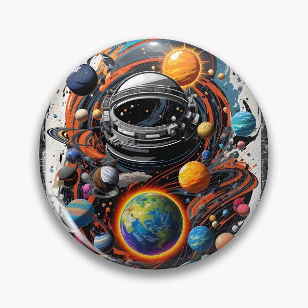 Item preview, Cosmic Graffiti Odyssey: High-Detail, Colorful Solar System Art on a Profoundly Black Canvas designed and sold by ratchawoot.