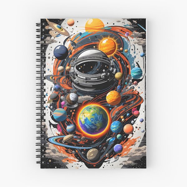 Item preview, Cosmic Graffiti Odyssey: High-Detail, Colorful Solar System Art on a Profoundly Black Canvas designed and sold by ratchawoot.