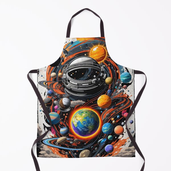 Item preview, Cosmic Graffiti Odyssey: High-Detail, Colorful Solar System Art on a Profoundly Black Canvas designed and sold by ratchawoot.