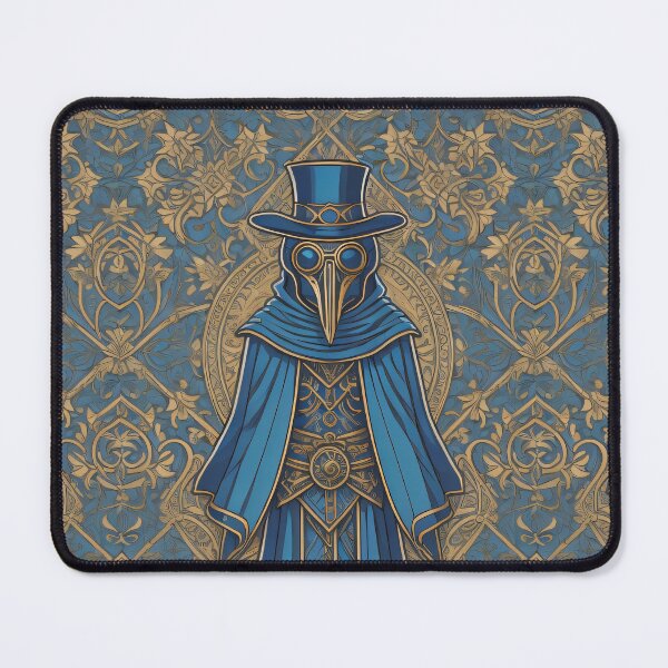 Item preview, Vintage Plague Doctor SCP-049 Halloween Illustration Steampunk Print Pattern Goth designed and sold by CoffeeIsATrip.