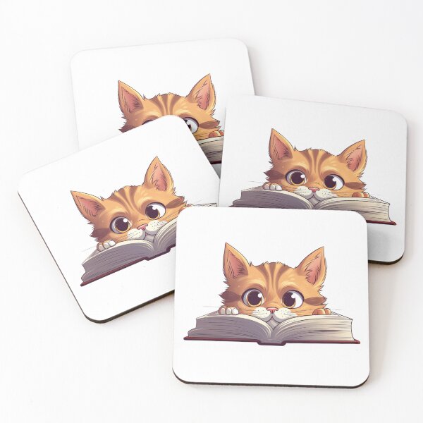 Item preview, Cat peeking book designed and sold by TitaniaAlley.