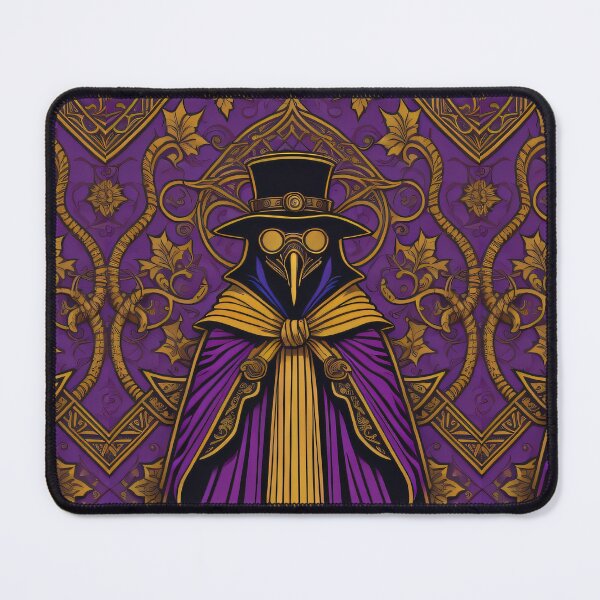 Item preview, Vintage Plague Doctor SCP-049 Halloween Illustration Steampunk Print Pattern Goth designed and sold by CoffeeIsATrip.