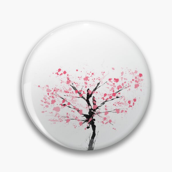 Item preview, Japanese Sakura Tree Pink Petals Ink Spatter Cherry Blossom designed and sold by art-by-el-sid.