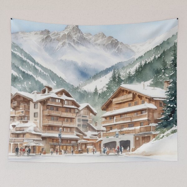 Item preview, Watercolor Design of Courchevel - France  designed and sold by Sketch-Shack.