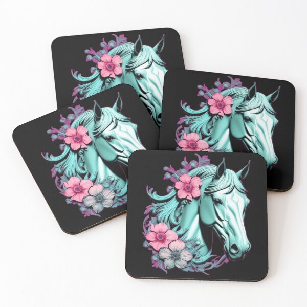 Item preview, Blue horse floral  designed and sold by Roxburylane.
