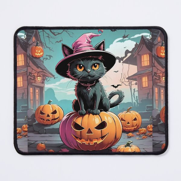 Halloween Pumpkin & Cat Print Makeup Bag