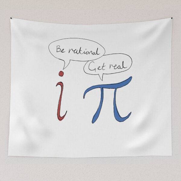 Item preview, Imaginary vs Pi: 'Be Rational, Get Real' Math Pun Shirt designed and sold by stilo29.