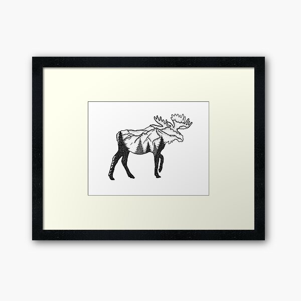 Moose Mountain Scene Framed Art Print