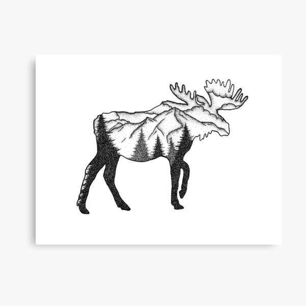 Moose Mountain Scene Canvas Print