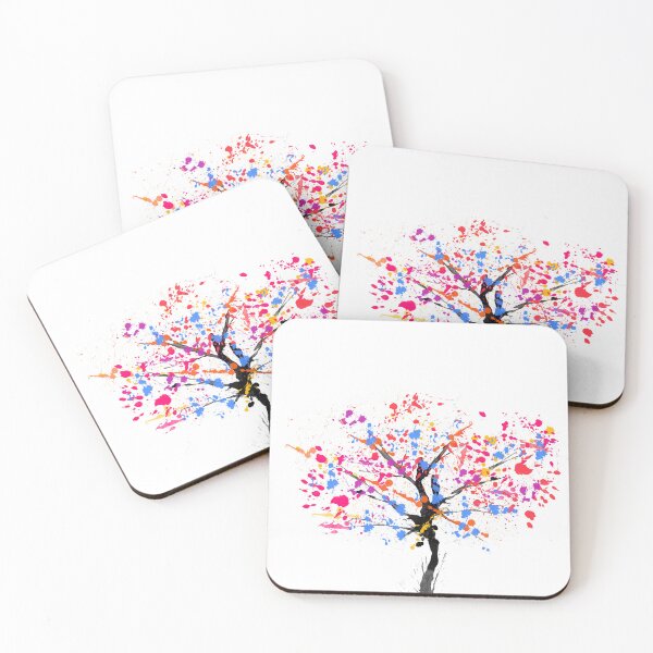 Item preview, Cherry Blossom Tree Multi Color Petals Ink Spatter Japanese Sakura designed and sold by art-by-el-sid.
