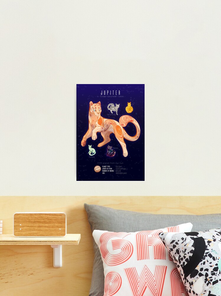 Thumbnail 2 of 3, Photographic Print, Jupiter & Moons Cat Planet designed and sold by ChocolateRaisin.