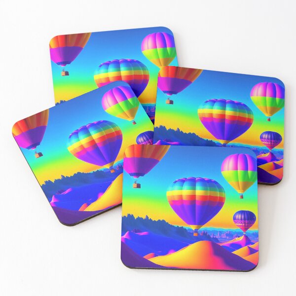 Item preview, Rainbow-colored hot air balloons  designed and sold by m-y-A-I-A-R-T-.