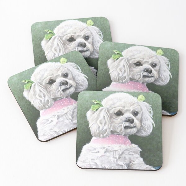 Item preview, White Poodle Painting designed and sold by Kitslam Art.