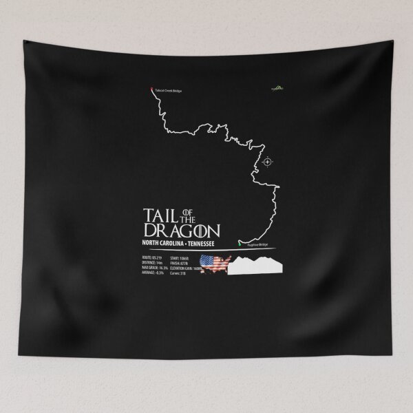 Item preview, Queue Du Dragon Road US 129 Moto Voiture De Sport Rail Carte Impression D'art  	 designed and sold by ubsuqltc46.