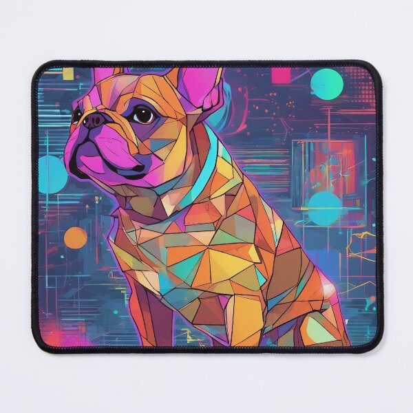 Item preview, French Bulldog with vibrant neon outlines designed and sold by Purrfectly Furr.
