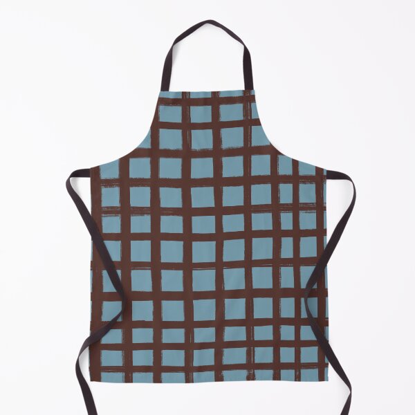 Item preview, Chocolate Brown and Blue Grid in Freehand Sketch designed and sold by OneThreeSix.