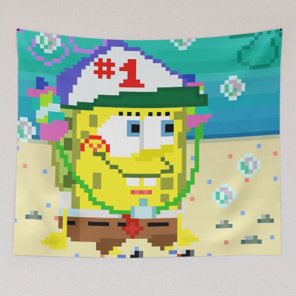 Item preview, spongebob squarepants pixel art designed and sold by inbalcoolart.