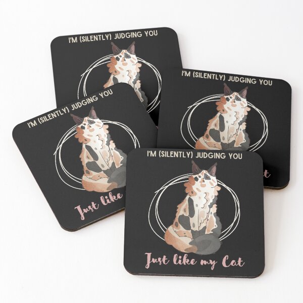 Item preview, I’m judging you - Calico Maine Coon cat - Gifts for cat lovers  designed and sold by FelineEmporium.