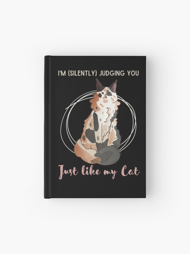 Thumbnail 1 of 3, Hardcover Journal, I’m judging you - Calico Maine Coon cat - Gifts for cat lovers  designed and sold by FelineEmporium.