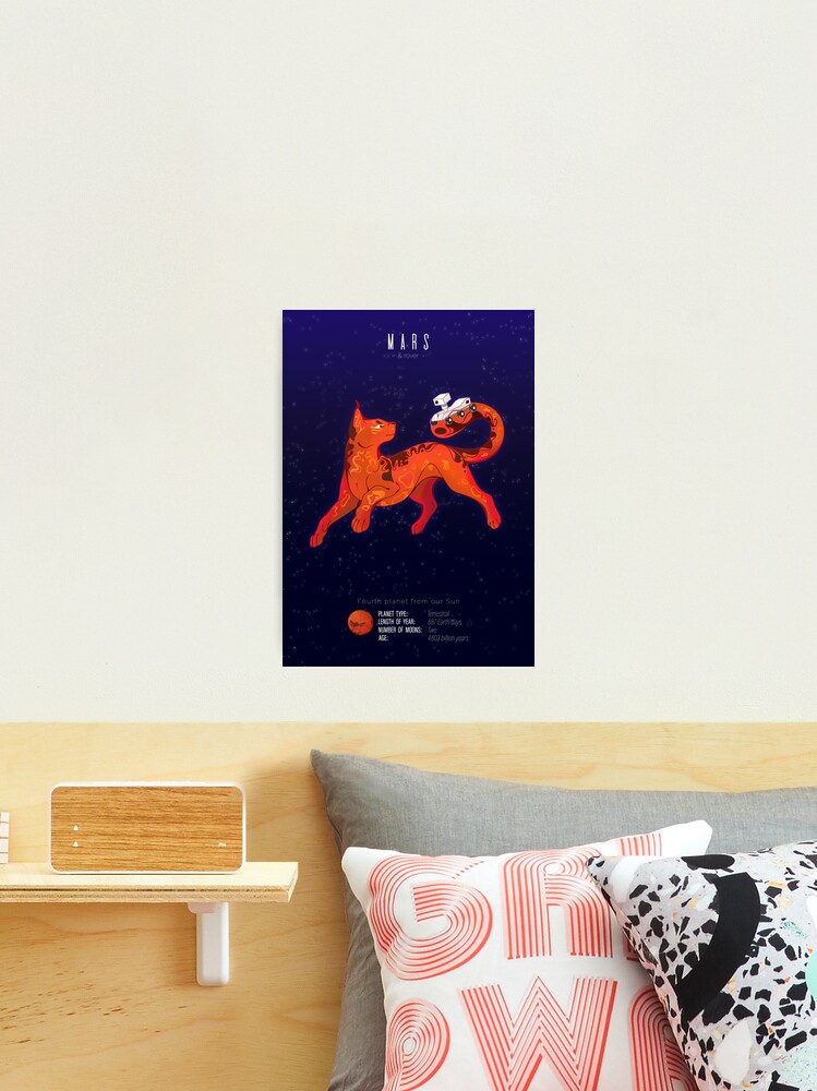 Thumbnail 2 of 3, Photographic Print, Mars (and rover) Cat Planet designed and sold by ChocolateRaisin.