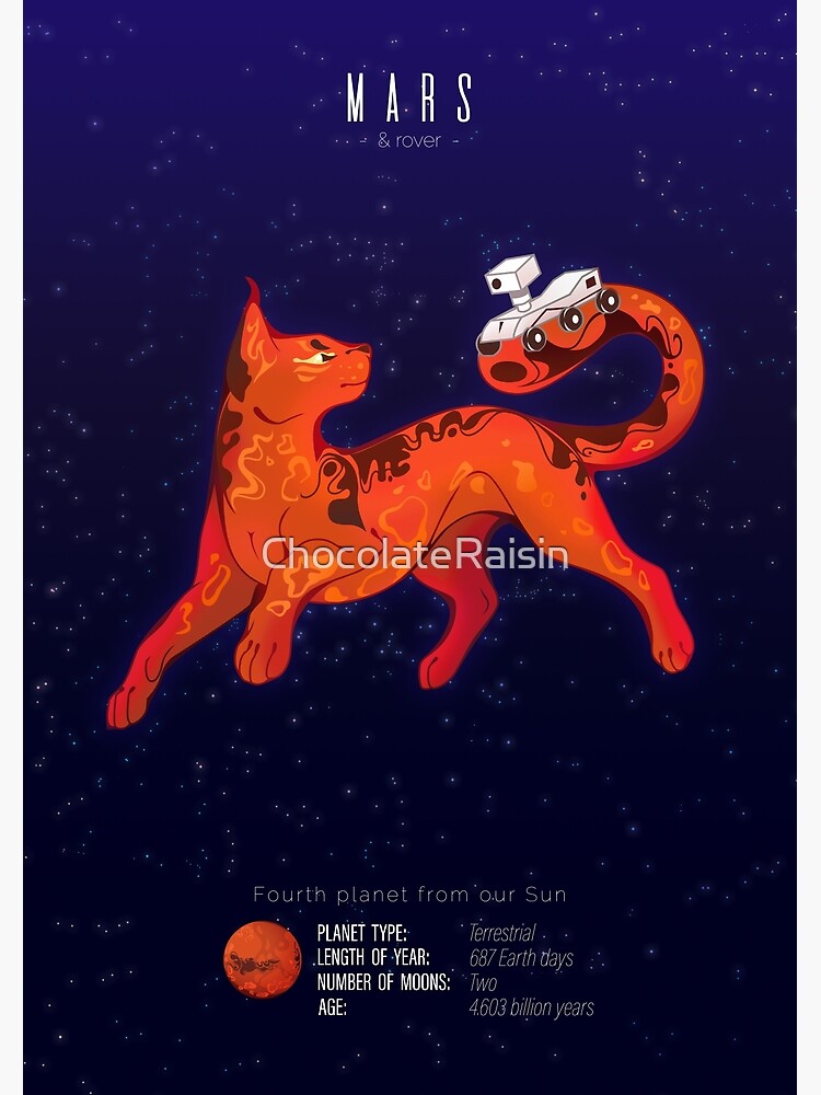 Thumbnail 3 of 3, Photographic Print, Mars (and rover) Cat Planet designed and sold by ChocolateRaisin.