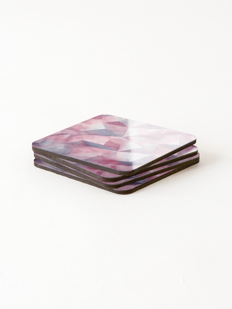 Thumbnail 4 of 5, Coasters (Set of 4), Pinky marble pattern designed and sold by SmileshareShop.