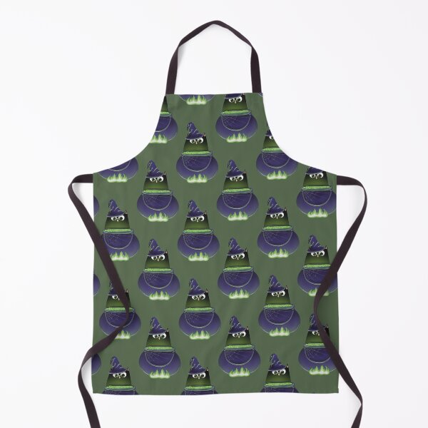 Item preview, Witch Cat Cauldron Potion On Green Background Pattern designed and sold by Julia Sol.