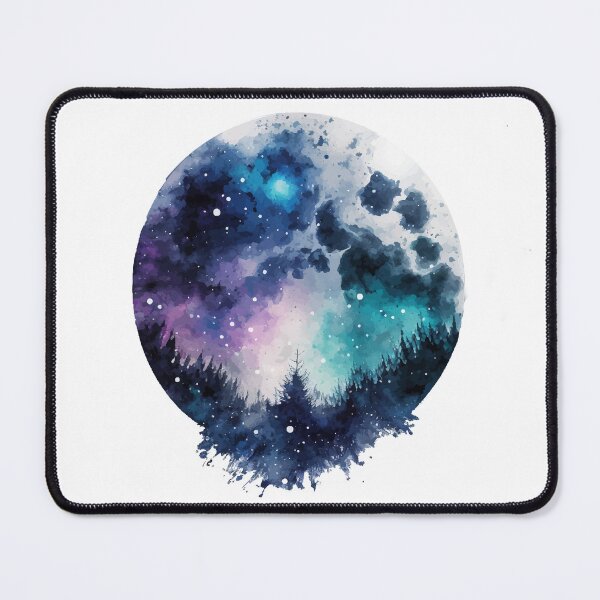 Item preview, Full Moon Silhouette Landscape in Watercolor designed and sold by StephanieWard.