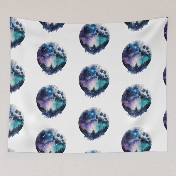 Item preview, Full Moon Silhouette Landscape in Watercolor designed and sold by StephanieWard.