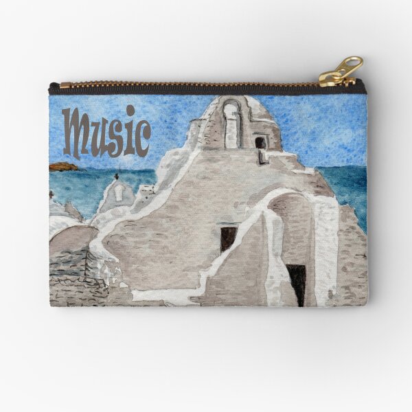Item preview, Mykonos Chapel Greek Island watercolor MUSIC designed and sold by Zamen.