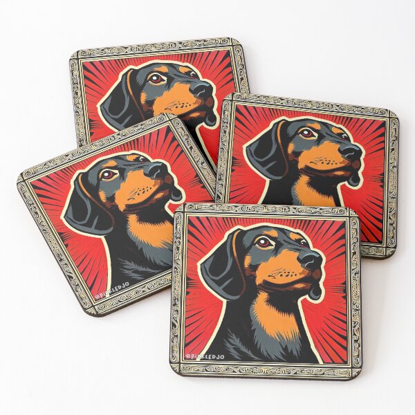 Item preview, Dachshund Pop Art designed and sold by FunnehGacha.