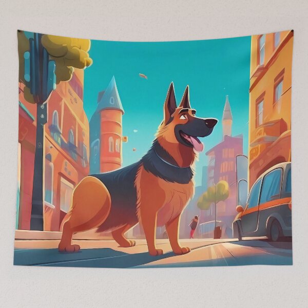 Item preview, German Shepherd Urban Landscape designed and sold by purrfect pattern.