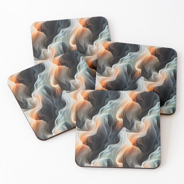 Item preview, Beautiful flowing design in black, white and orange - translucent, smoky designed and sold by FairyQueen.