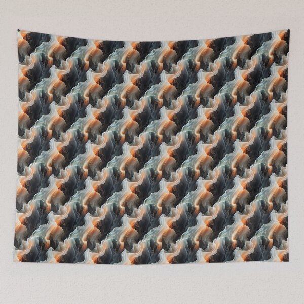 Item preview, Beautiful flowing design in black, white and orange - translucent, smoky designed and sold by FairyQueen.