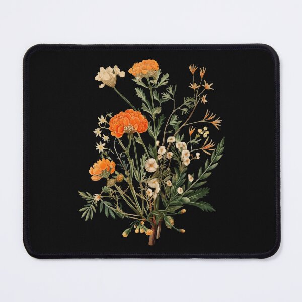 Item preview, Vintage orange wildflowers designed and sold by Enyr.