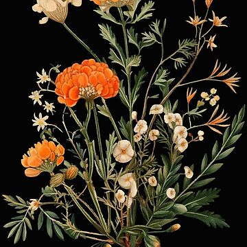 Artwork thumbnail, Vintage orange wildflowers by Enyr