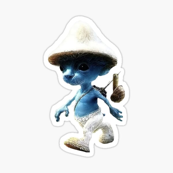 "Smurf Cat Meme Funny Tshirt Sticker Badge" Sticker for Sale by