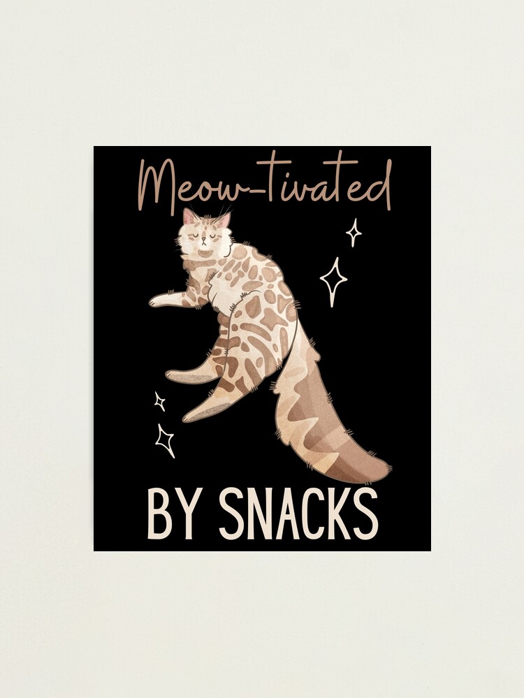 Thumbnail 2 of 3, Photographic Print, Meow-tivated by snacks - cashmere bengal cat longhair - Gifts for cat lovers designed and sold by FelineEmporium.