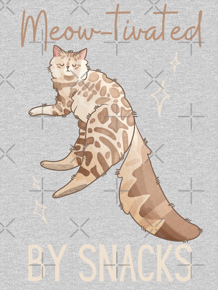 Thumbnail 5 of 5, Toddler Pullover Hoodie, Meow-tivated by snacks - cashmere bengal cat longhair - Gifts for cat lovers designed and sold by FelineEmporium.