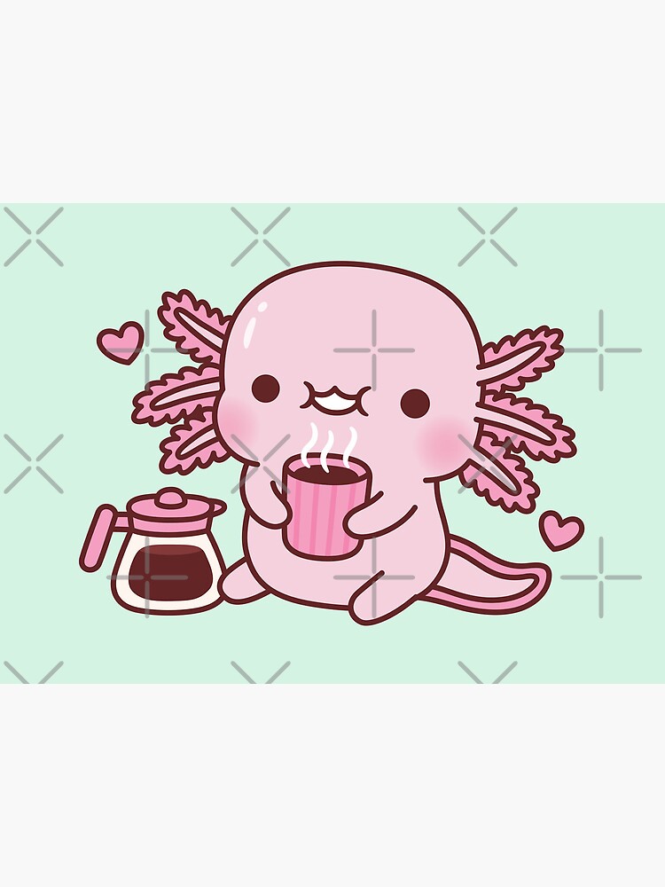 Cute Blue Axolotl Kawaii Aesthetic Axolotls Front & Back Coffee