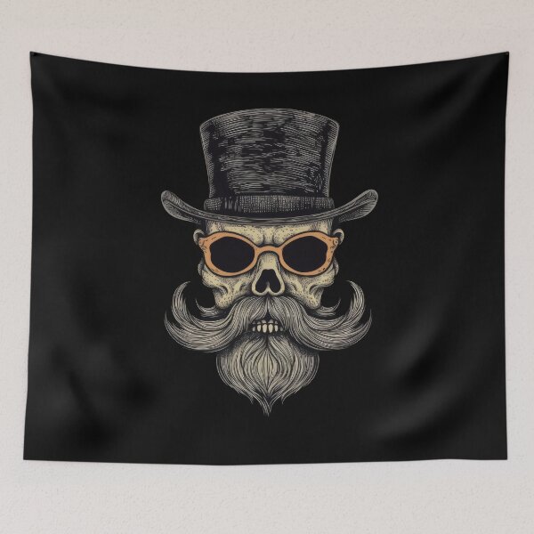 Item preview, Skull with mustache designed and sold by Merchgard.