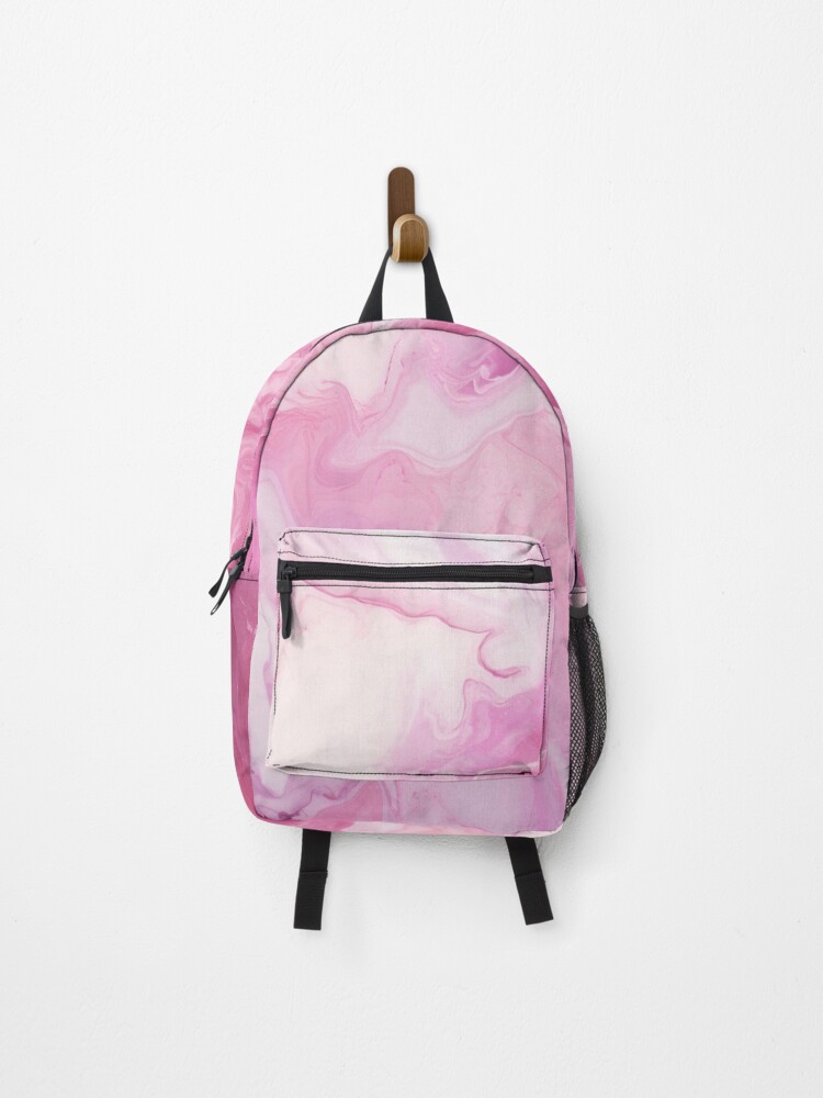 Thumbnail 1 of 3, Backpack, Pink luxury marble pattern designed and sold by SmileshareShop.