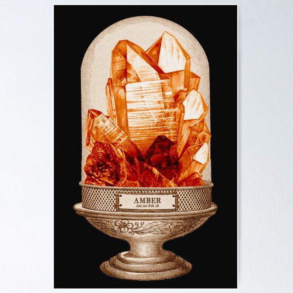 Item preview, Amber birthstone, for Aquarius zodiac sign designed and sold by MINDTHECHERRY.